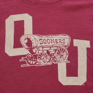 Oklahoma‎ Sooners Top Womens Medium Red Maroon Thermal Side Arm Spell Out